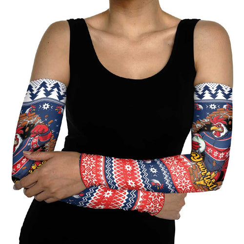 Roosters Xmas Glory Personalised Arm Sleeves Christmas Rugby League Spirit - Aussie Hoodie