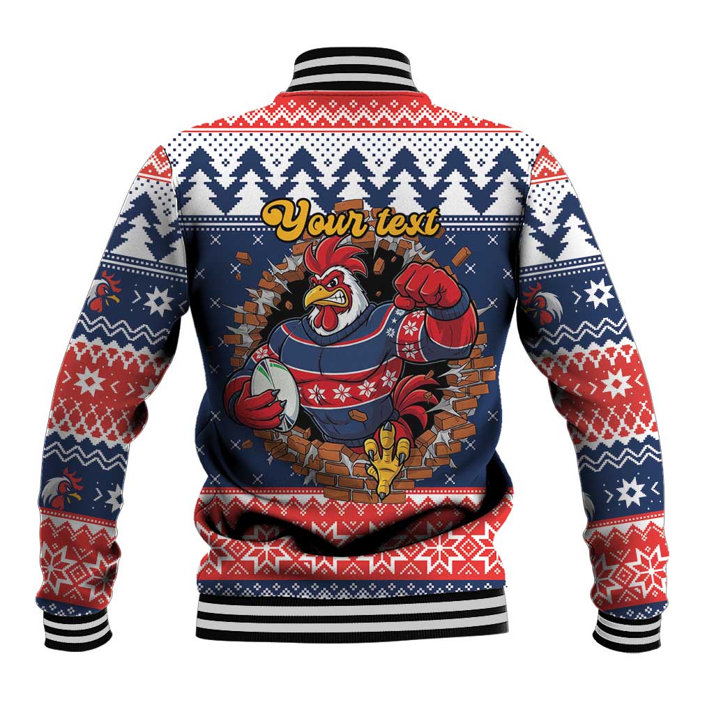 Roosters Xmas Glory Personalised Baseball Jacket Christmas Rugby League Spirit - Aussie Hoodie