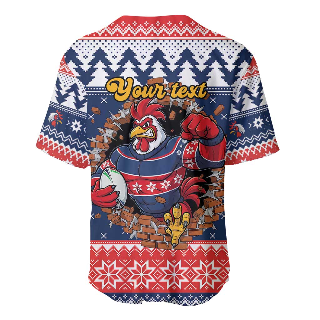 Roosters Xmas Glory Personalised Baseball Jersey Christmas Rugby League Spirit - Aussie Hoodie