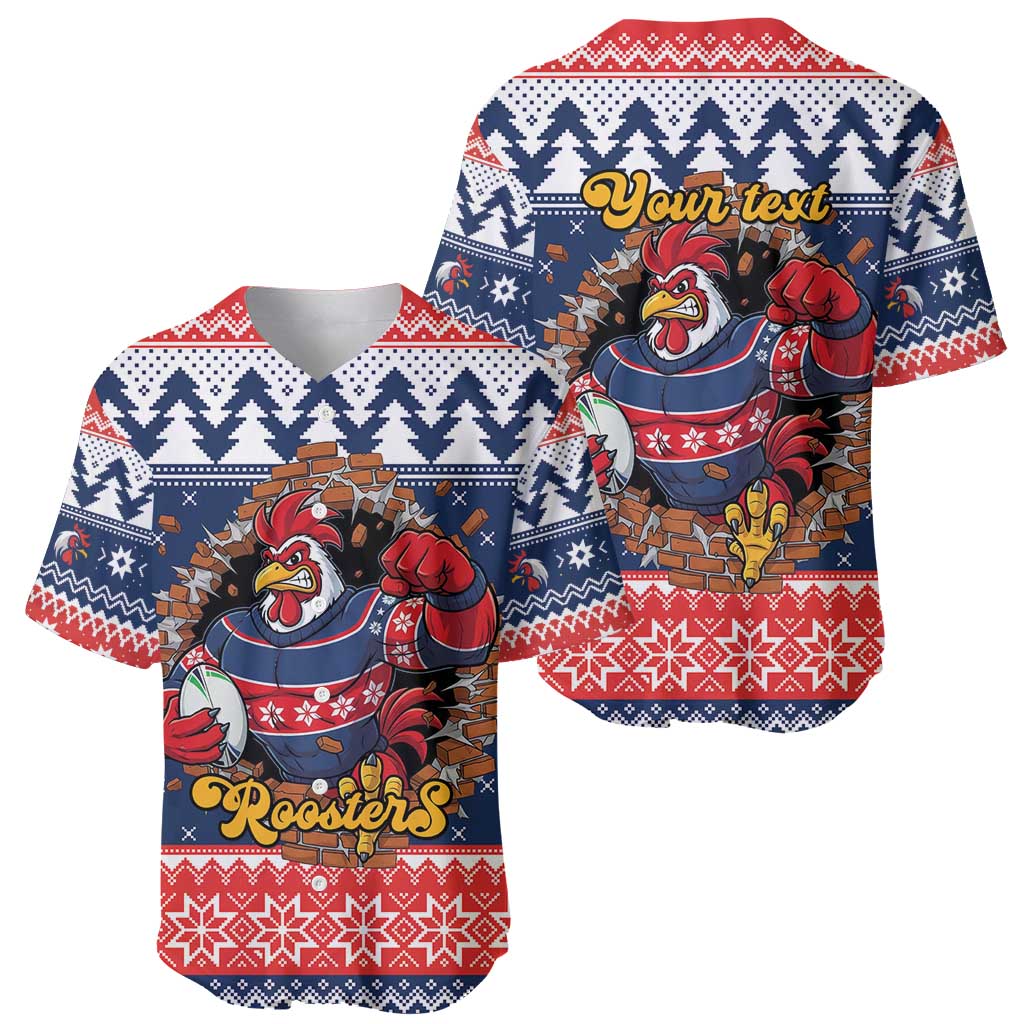 Roosters Xmas Glory Personalised Baseball Jersey Christmas Rugby League Spirit - Aussie Hoodie