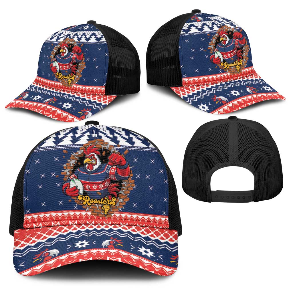 Roosters Xmas Glory Baseball Net Cap Christmas Rugby League Spirit - Aussie Hoodie