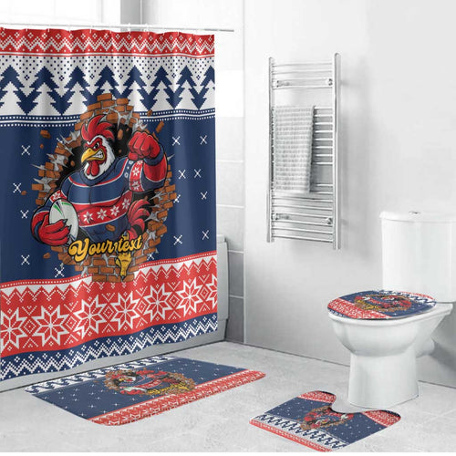 Roosters Xmas Glory Personalised Bathroom Set Christmas Rugby League Spirit - Aussie Hoodie