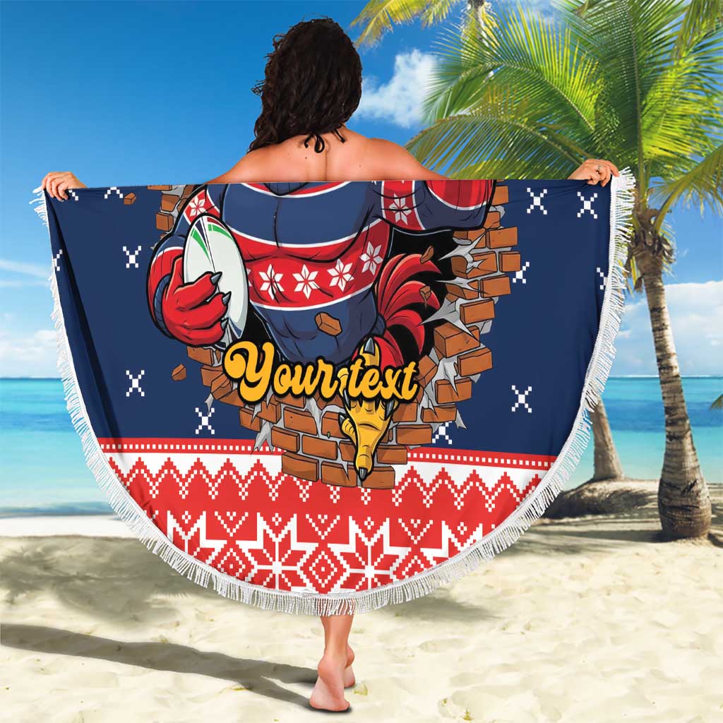Roosters Xmas Glory Personalised Beach Blanket Christmas Rugby League Spirit - Aussie Hoodie
