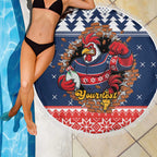 Roosters Xmas Glory Personalised Beach Blanket Christmas Rugby League Spirit - Aussie Hoodie