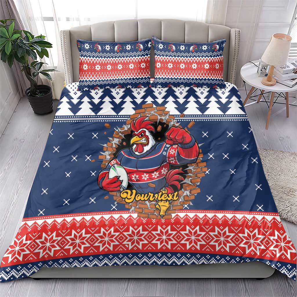 Roosters Xmas Glory Personalised Bedding Set Christmas Rugby League Spirit - Aussie Hoodie