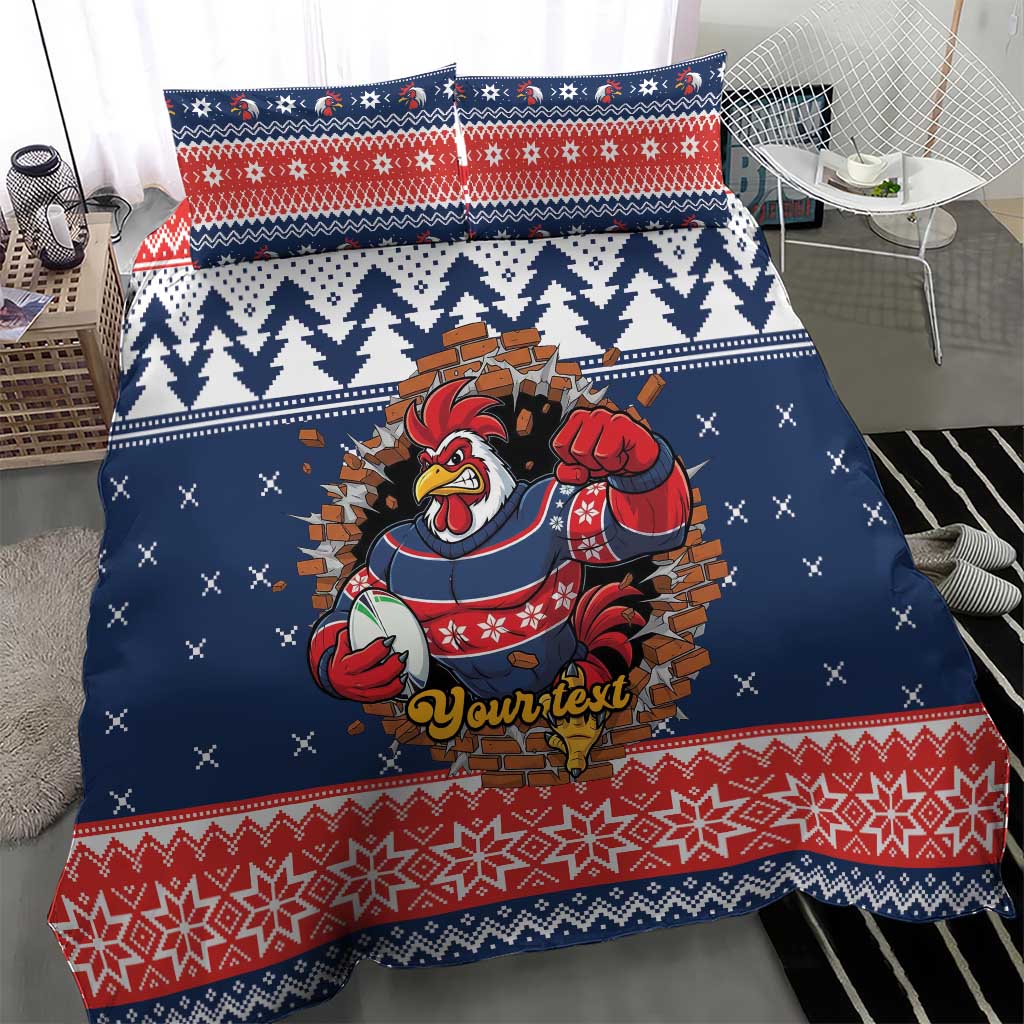 Roosters Xmas Glory Personalised Bedding Set Christmas Rugby League Spirit - Aussie Hoodie