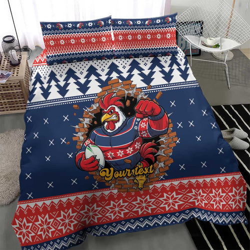 Roosters Xmas Glory Personalised Bedding Set Christmas Rugby League Spirit - Aussie Hoodie