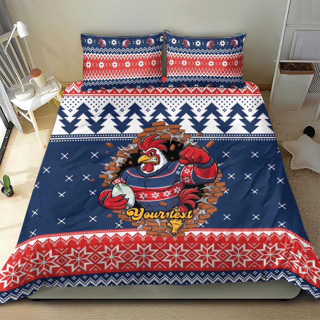 Roosters Xmas Glory Personalised Bedding Set Christmas Rugby League Spirit - Aussie Hoodie