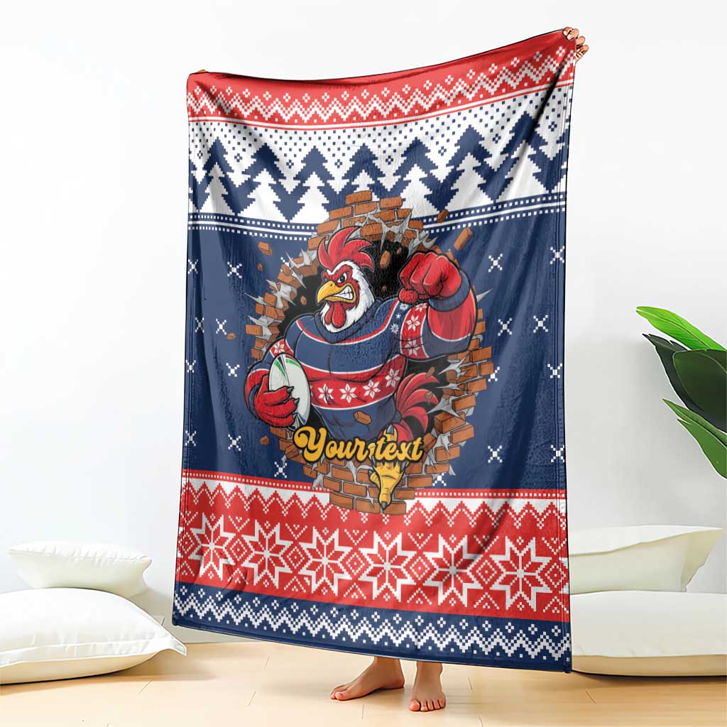 Roosters Xmas Glory Personalised Blanket Christmas Rugby League Spirit - Aussie Hoodie