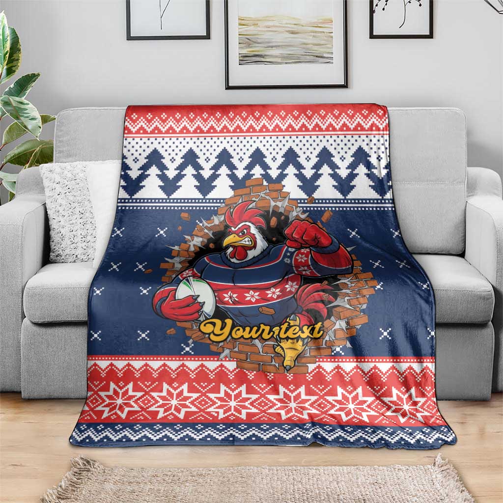 Roosters Xmas Glory Personalised Blanket Christmas Rugby League Spirit - Aussie Hoodie