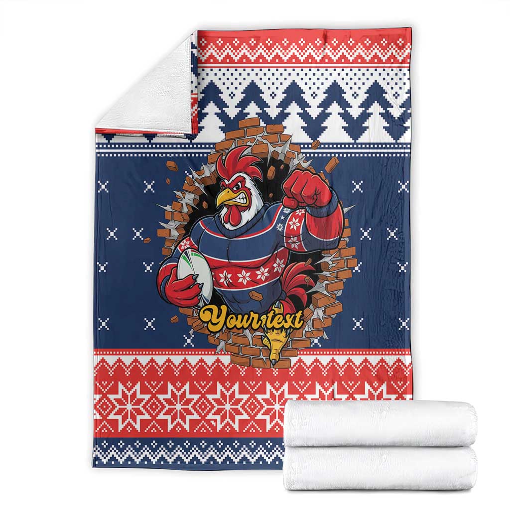 Roosters Xmas Glory Personalised Blanket Christmas Rugby League Spirit - Aussie Hoodie