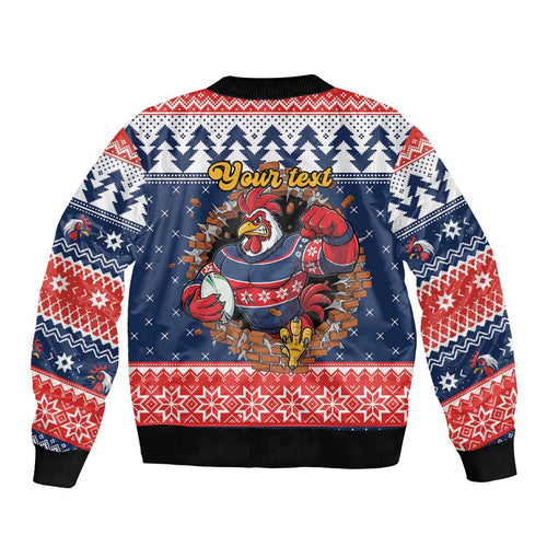 Roosters Xmas Glory Personalised Bomber Jacket Christmas Rugby League Spirit - Aussie Hoodie