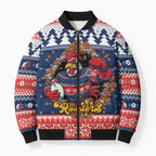 Roosters Xmas Glory Personalised Bomber Puffer Jacket Christmas Rugby League Spirit - Aussie Hoodie