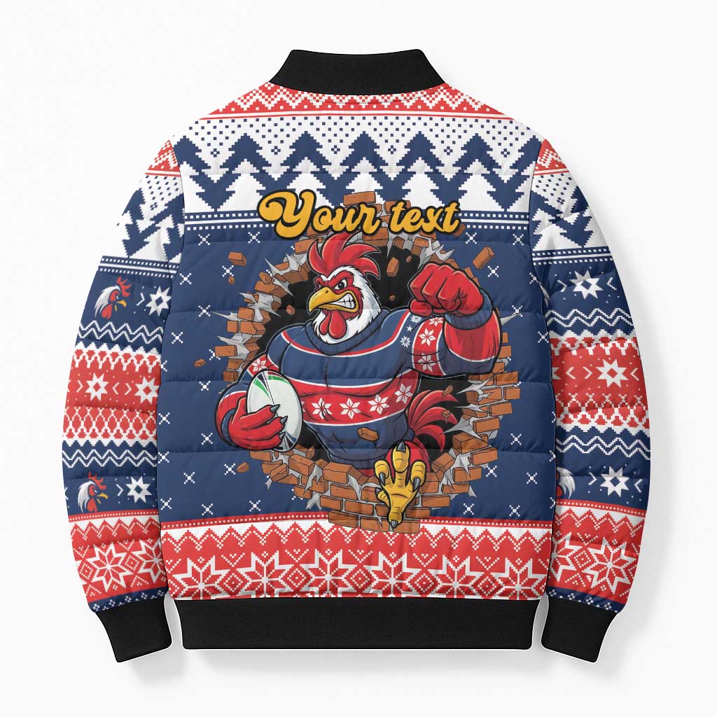 Roosters Xmas Glory Personalised Bomber Puffer Jacket Christmas Rugby League Spirit - Aussie Hoodie