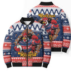Roosters Xmas Glory Personalised Bomber Puffer Jacket Christmas Rugby League Spirit - Aussie Hoodie