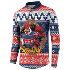 Roosters Xmas Glory Personalised Button Sweatshirt Christmas Rugby League Spirit - Aussie Hoodie