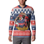 Roosters Xmas Glory Personalised Button Sweatshirt Christmas Rugby League Spirit - Aussie Hoodie