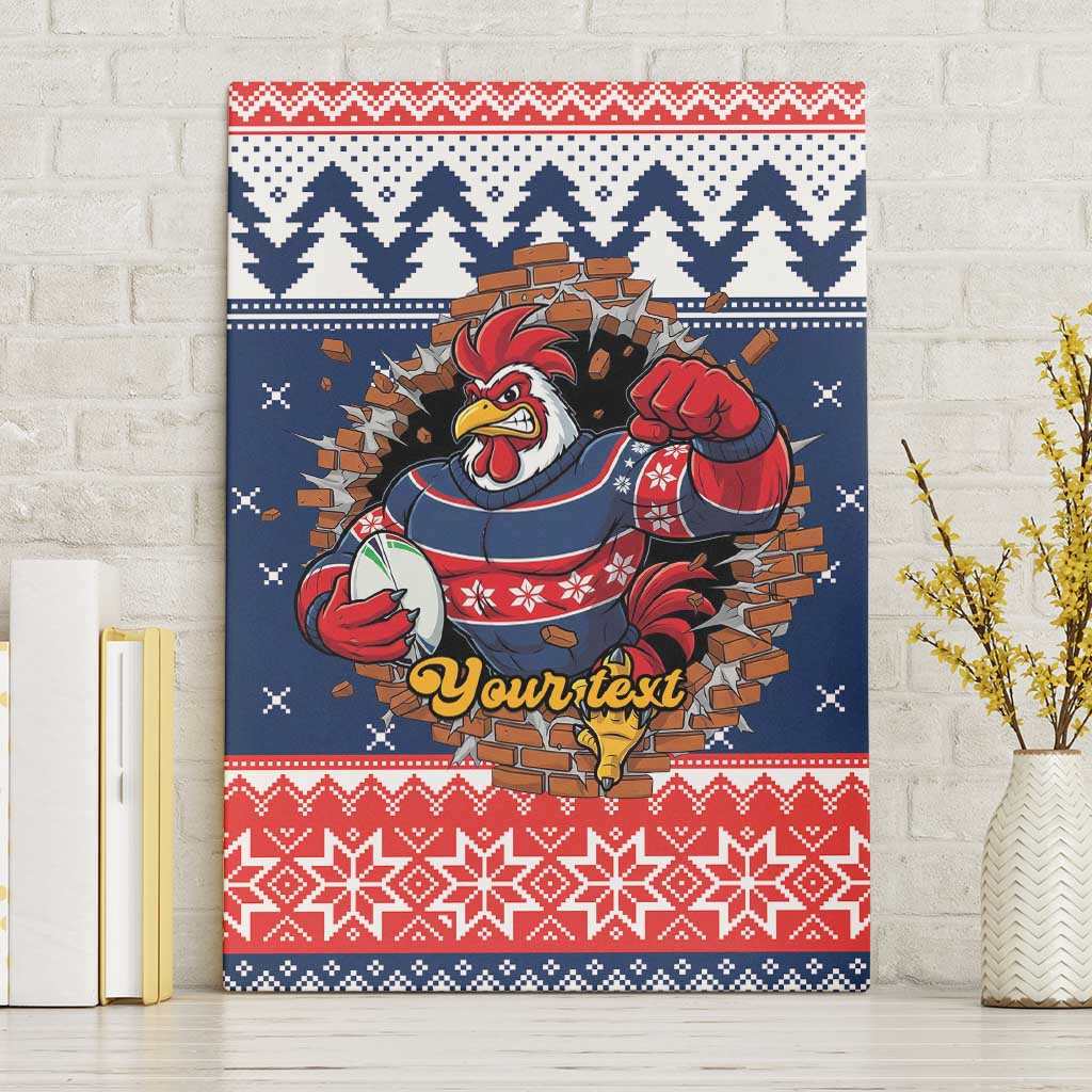Roosters Xmas Glory Personalised Canvas Wall Art Christmas Rugby League Spirit - Aussie Hoodie