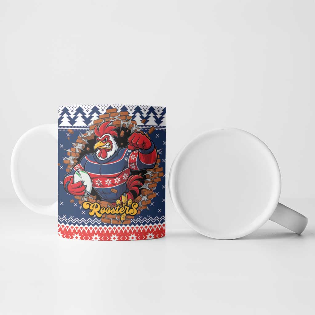 Roosters Xmas Glory Personalised Ceramic Mug Christmas Rugby League Spirit - Aussie Hoodie