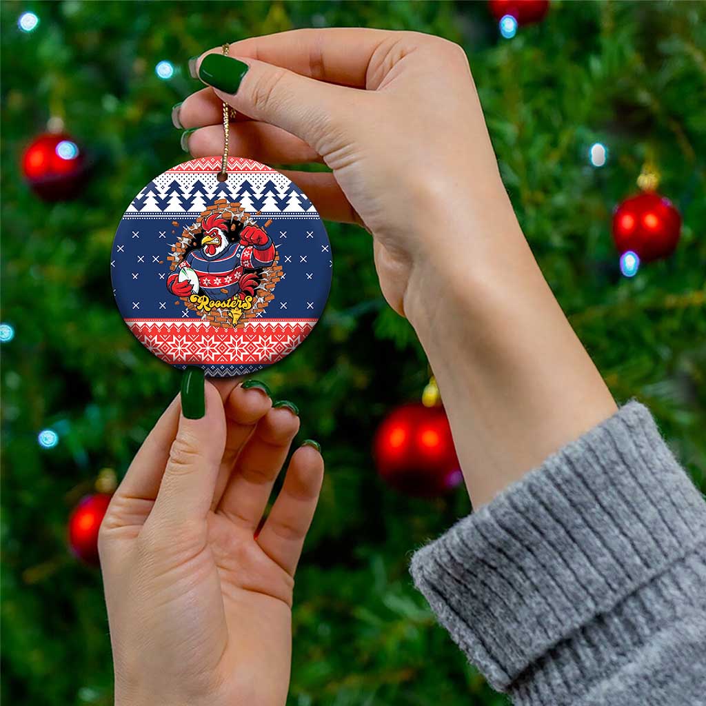 Roosters Xmas Glory Personalised Ceramic Ornament Christmas Rugby League Spirit - Aussie Hoodie