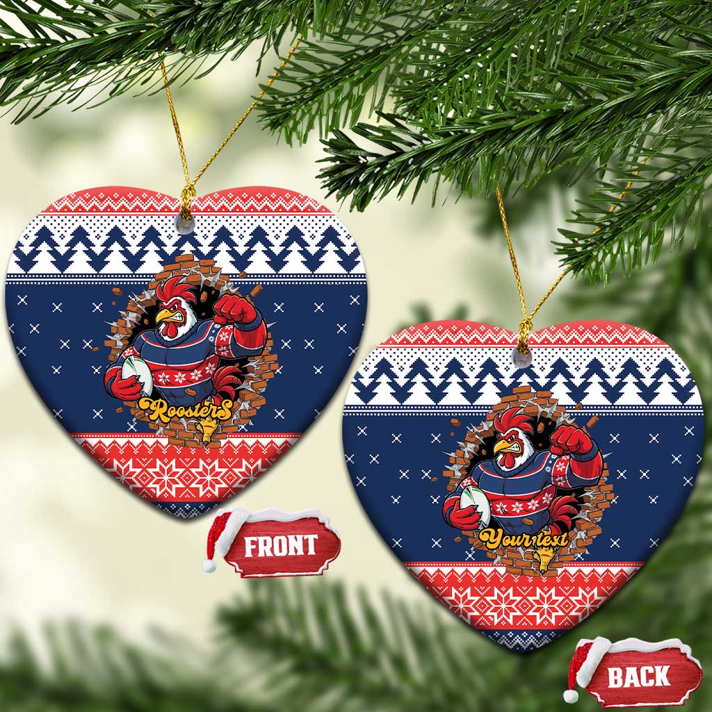 Roosters Xmas Glory Personalised Ceramic Ornament Christmas Rugby League Spirit - Aussie Hoodie
