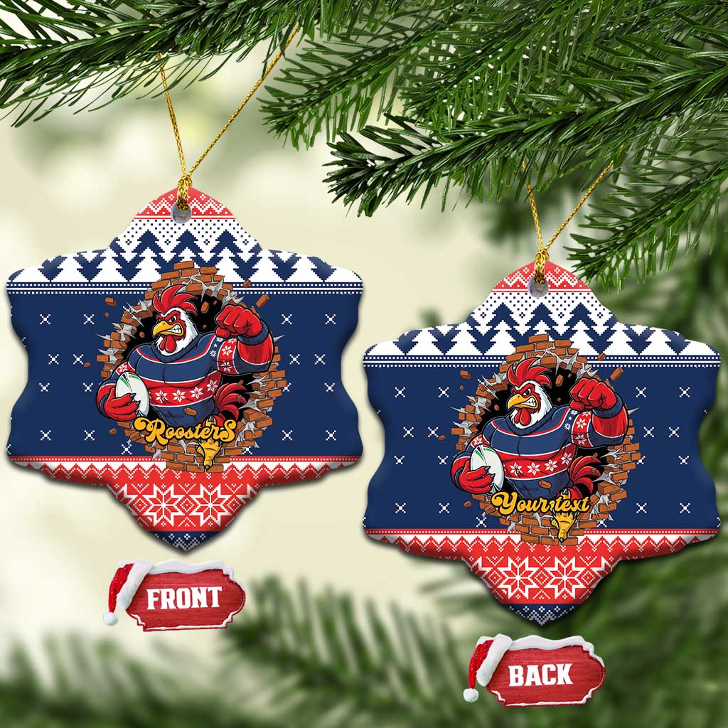 Roosters Xmas Glory Personalised Ceramic Ornament Christmas Rugby League Spirit - Aussie Hoodie