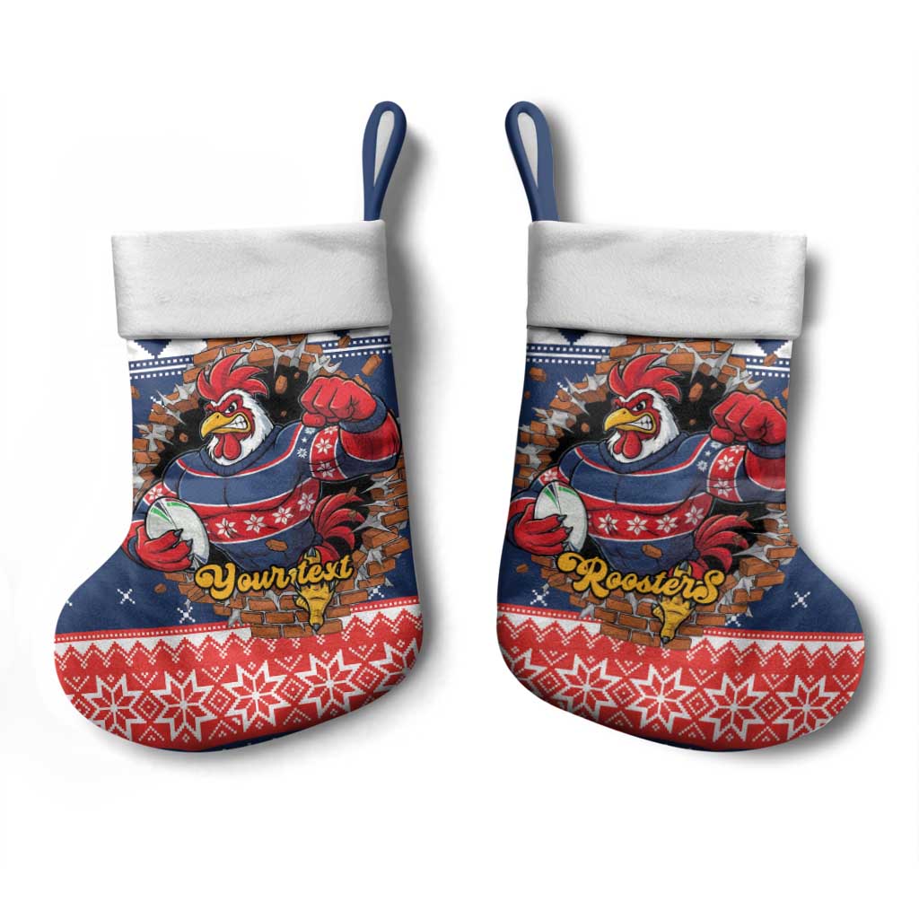 Roosters Xmas Glory Personalised Christmas Stocking Christmas Rugby League Spirit - Aussie Hoodie