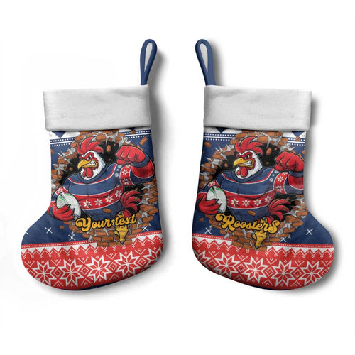 Roosters Xmas Glory Personalised Christmas Stocking Christmas Rugby League Spirit - Aussie Hoodie