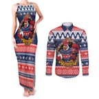 Roosters Xmas Glory Personalised Couples Matching Tank Maxi Dress and Long Sleeve Button Shirt Christmas Rugby League Spirit - Aussie Hoodie