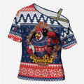 Roosters Xmas Glory Personalised Cross Shoulder Shirt Christmas Rugby League Spirit - Aussie Hoodie