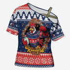 Roosters Xmas Glory Personalised Cross Shoulder Shirt Christmas Rugby League Spirit - Aussie Hoodie