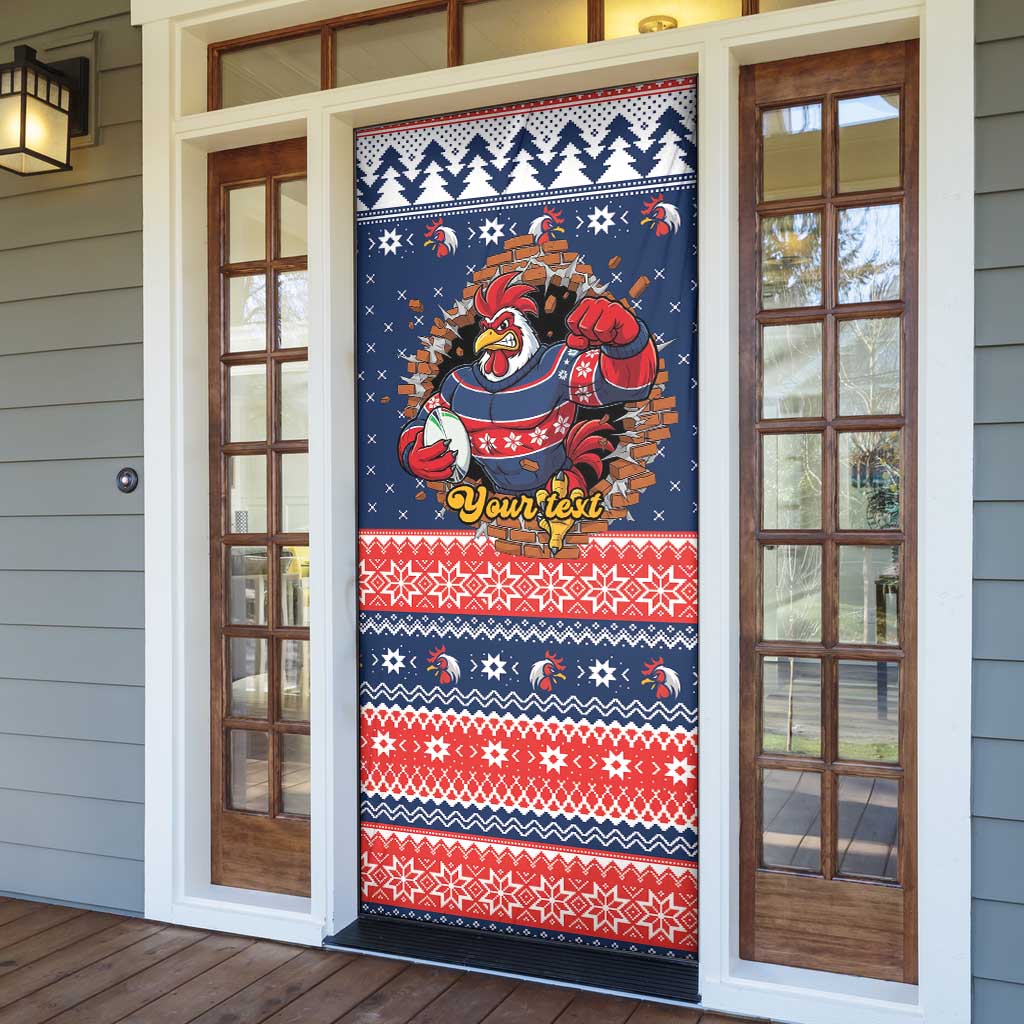 Roosters Xmas Glory Personalised Door Cover Christmas Rugby League Spirit - Aussie Hoodie