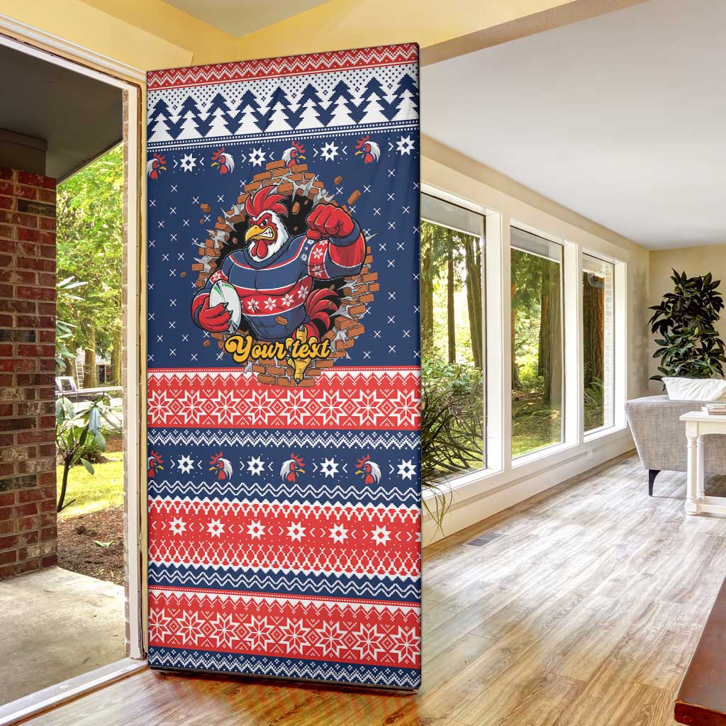 Roosters Xmas Glory Personalised Door Cover Christmas Rugby League Spirit - Aussie Hoodie