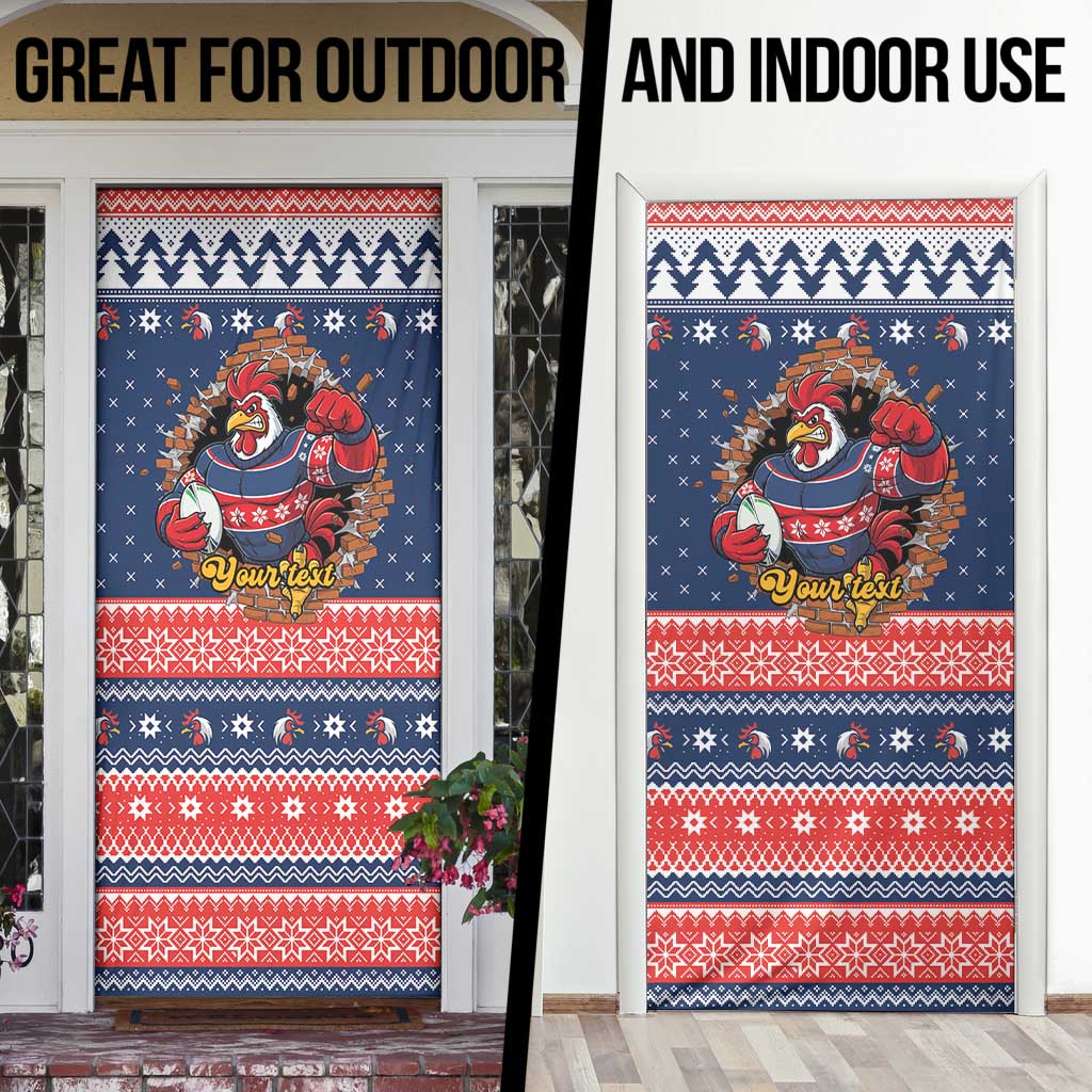 Roosters Xmas Glory Personalised Door Cover Christmas Rugby League Spirit - Aussie Hoodie