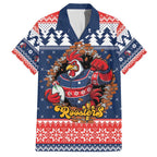 Roosters Xmas Glory Personalised Family Matching Long Sleeve Bodycon Dress and Hawaiian Shirt Christmas Rugby League Spirit - Aussie Hoodie