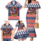 Roosters Xmas Glory Personalised Family Matching Mermaid Dress and Hawaiian Shirt Christmas Rugby League Spirit - Aussie Hoodie