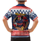 Roosters Xmas Glory Personalised Family Matching Mermaid Dress and Hawaiian Shirt Christmas Rugby League Spirit - Aussie Hoodie