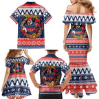 Roosters Xmas Glory Personalised Family Matching Mermaid Dress and Hawaiian Shirt Christmas Rugby League Spirit - Aussie Hoodie