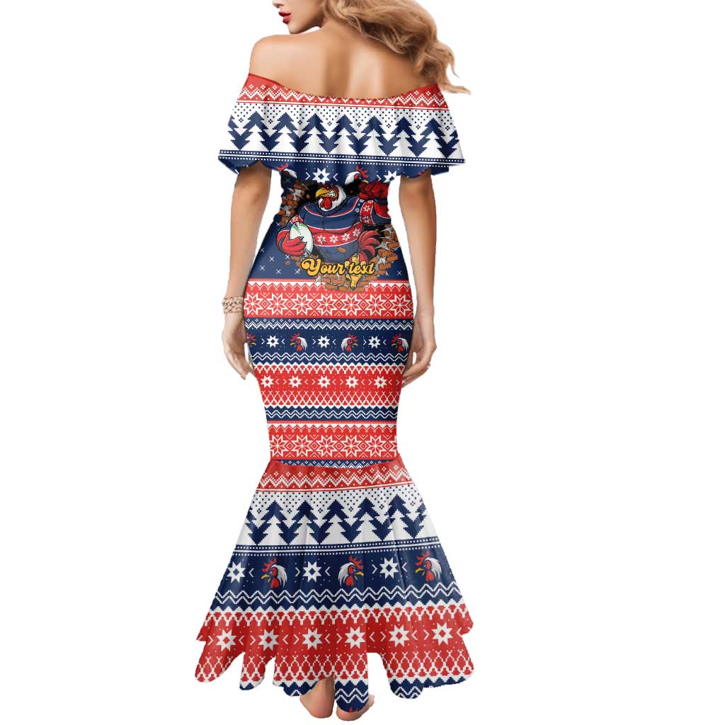 Roosters Xmas Glory Personalised Family Matching Mermaid Dress and Hawaiian Shirt Christmas Rugby League Spirit - Aussie Hoodie