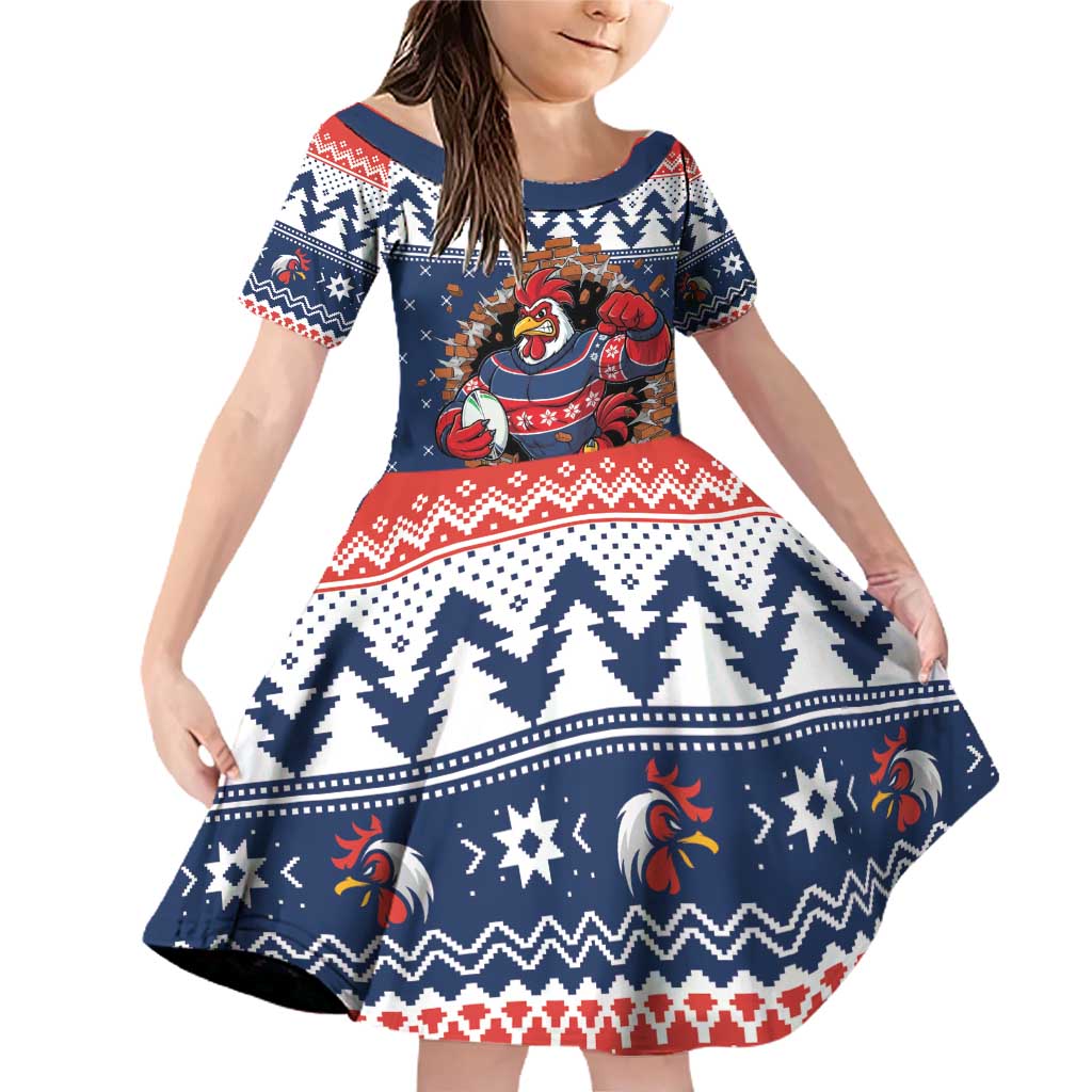 Roosters Xmas Glory Personalised Family Matching Off Shoulder Short Dress and Hawaiian Shirt Christmas Rugby League Spirit - Aussie Hoodie