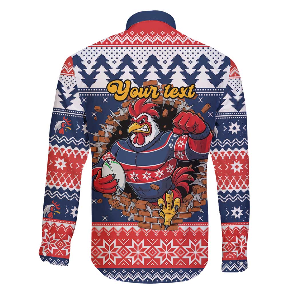 Roosters Xmas Glory Personalised Family Matching Off Shoulder Short Dress and Hawaiian Shirt Christmas Rugby League Spirit - Aussie Hoodie