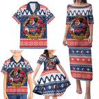 Roosters Xmas Glory Personalised Family Matching Puletasi and Hawaiian Shirt Christmas Rugby League Spirit - Aussie Hoodie