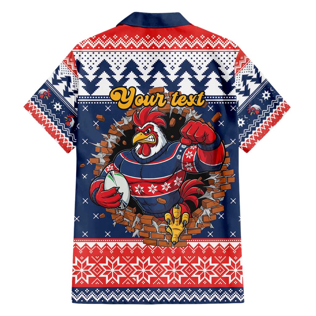 Roosters Xmas Glory Personalised Family Matching Short Sleeve Bodycon Dress and Hawaiian Shirt Christmas Rugby League Spirit - Aussie Hoodie