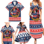 Roosters Xmas Glory Personalised Family Matching Summer Maxi Dress and Hawaiian Shirt Christmas Rugby League Spirit - Aussie Hoodie