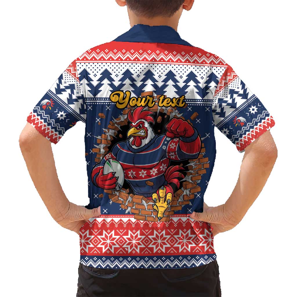 Roosters Xmas Glory Personalised Family Matching Summer Maxi Dress and Hawaiian Shirt Christmas Rugby League Spirit - Aussie Hoodie