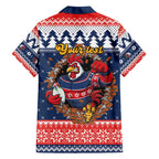 Roosters Xmas Glory Personalised Family Matching Summer Maxi Dress and Hawaiian Shirt Christmas Rugby League Spirit - Aussie Hoodie