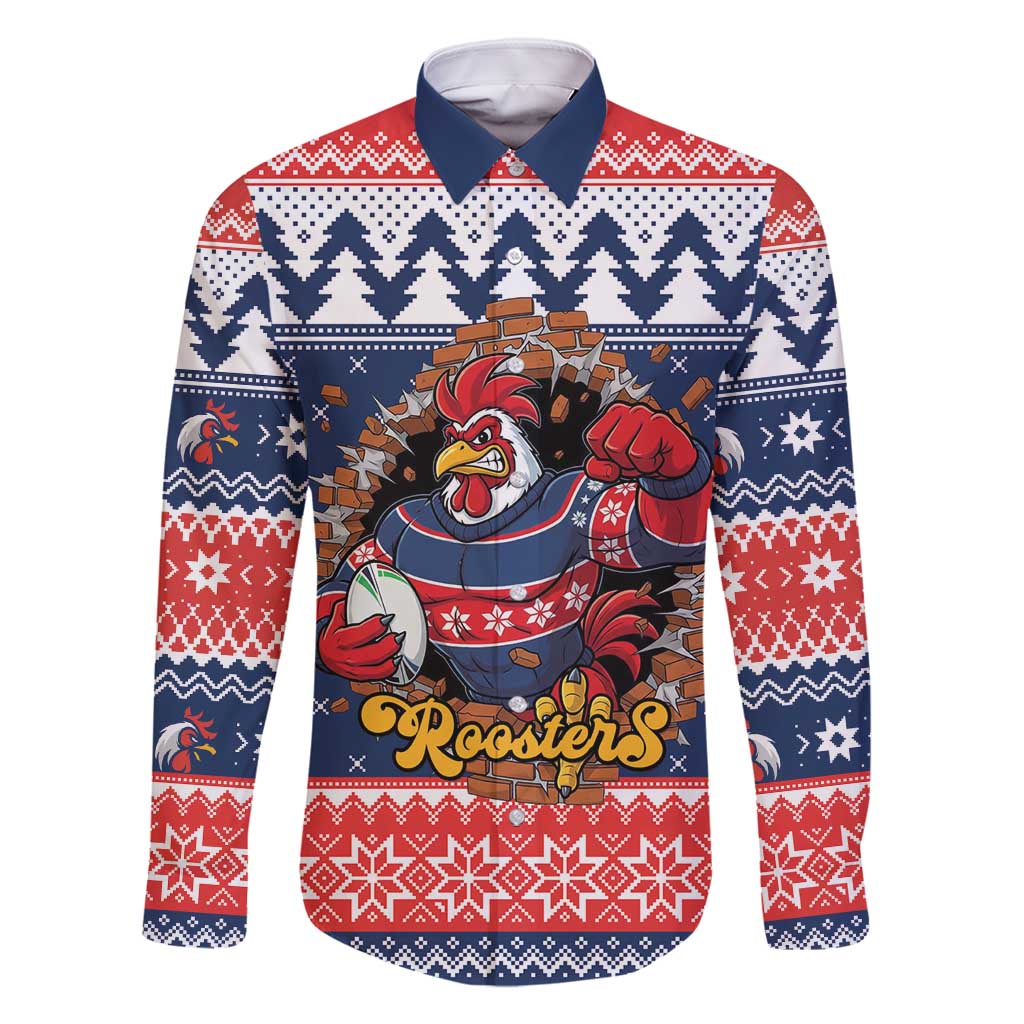 Roosters Xmas Glory Personalised Family Matching Summer Maxi Dress and Hawaiian Shirt Christmas Rugby League Spirit - Aussie Hoodie