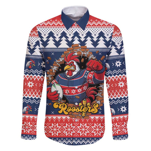 Roosters Xmas Glory Personalised Family Matching Summer Maxi Dress and Hawaiian Shirt Christmas Rugby League Spirit - Aussie Hoodie