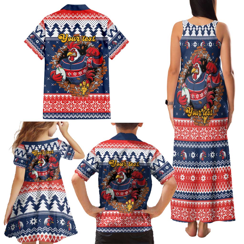 Roosters Xmas Glory Personalised Family Matching Tank Maxi Dress and Hawaiian Shirt Christmas Rugby League Spirit - Aussie Hoodie