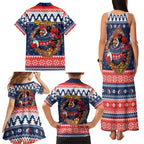 Roosters Xmas Glory Personalised Family Matching Tank Maxi Dress and Hawaiian Shirt Christmas Rugby League Spirit - Aussie Hoodie